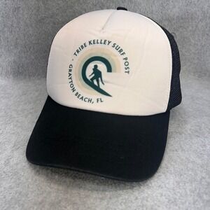 Tribe‎ Kelley Surf Post Grayton Beach FL Mens Black Trucker Hat Snapback OSFA